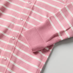 Pink Striped Baby Romper from the Polarn O. Pyret baby collection. Ethically produced kids clothing.