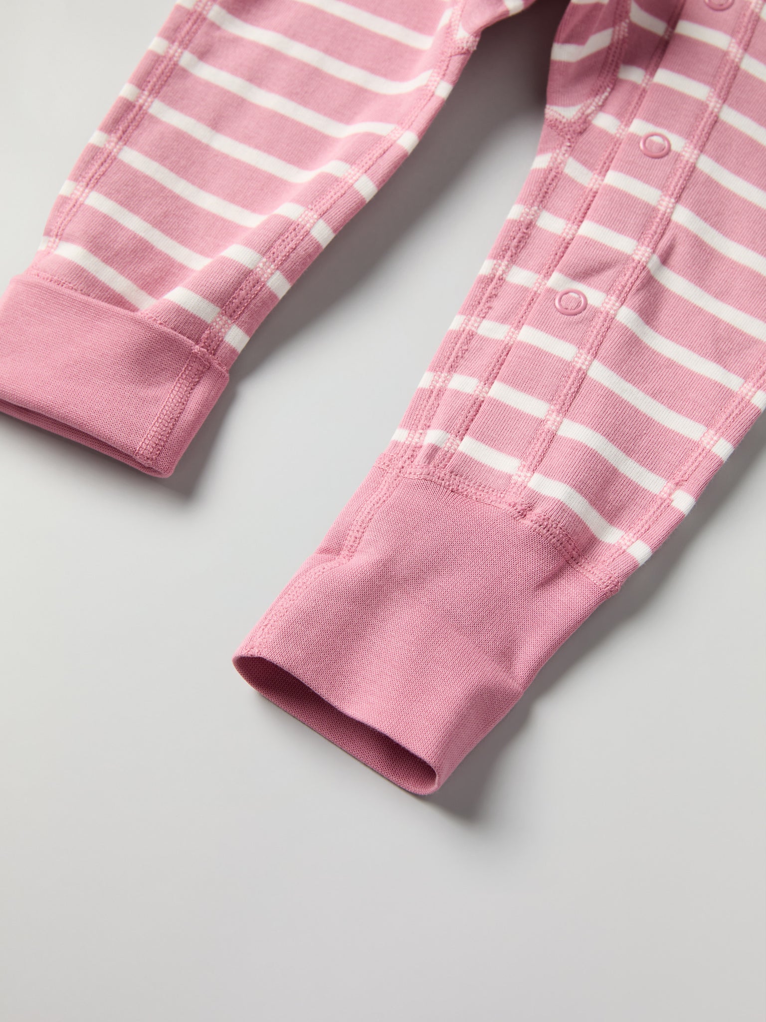 Pink Striped Baby Romper from the Polarn O. Pyret baby collection. Ethically produced kids clothing.