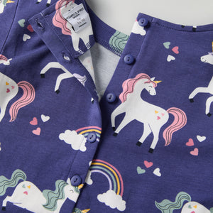 Unicorn Print Kids Dress from Polarn O. Pyret kidswear. Clothes made using sustainably sourced materials.