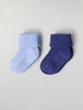 Two Pack Baby Socks in blue from the Polarn O. Pyret baby collection. Ethically produced kids clothing.