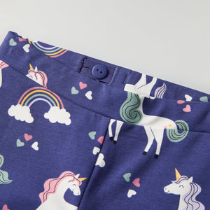 Unicorn Print flared Kids Joggers from Polarn O. Pyret kidswear. Clothes made using sustainably sourced materials.