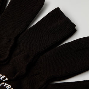 Five Pack Black Kids Socks from Polarn O. Pyret kidswear. Nordic kids clothes made from sustainable sources.