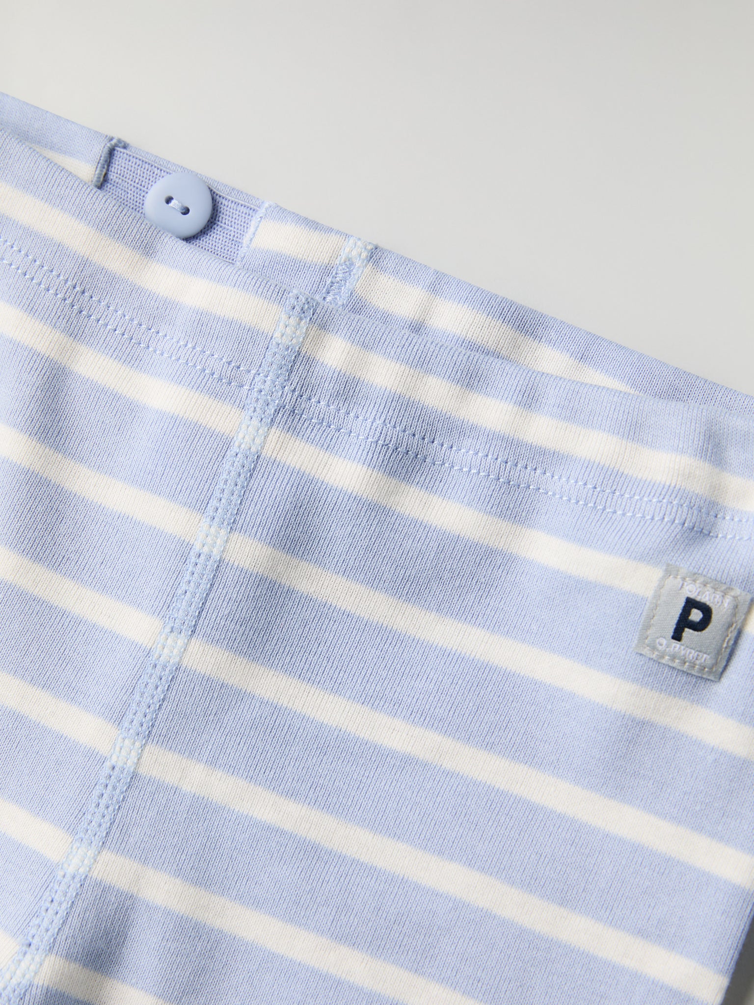 Organic Striped Baby Leggings from the Polarn O. Pyret baby collection. Clothes made using sustainably sourced materials.