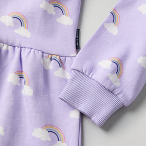 Rainbow Print Kids Sweatshirt Dress from Polarn O. Pyret kidswear. Ethically produced kids clothing.