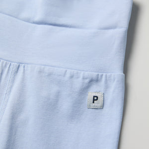 Blue Soft Baby Leggings from the Polarn O. Pyret baby collection. Ethically produced kids clothing.