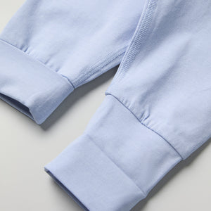 Blue Soft Baby Leggings from the Polarn O. Pyret baby collection. Ethically produced kids clothing.