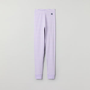 Purple Striped Adult Pyjamas from Polarn O. Pyret kidswear. Nordic kids clothes made from sustainable sources.