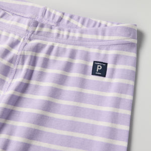 Purple Striped Adult Pyjamas from Polarn O. Pyret kidswear. Nordic kids clothes made from sustainable sources.