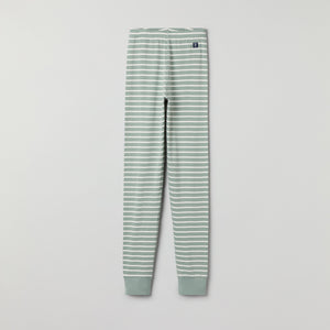 Green Striped Adult Pyjamas from Polarn O. Pyret kidswear. Clothes made using sustainably sourced materials.