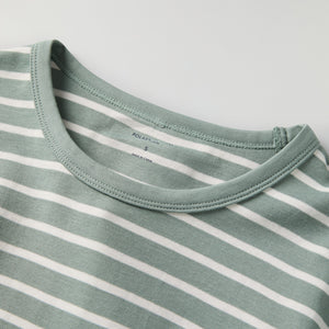 Green Striped Adult Pyjamas from Polarn O. Pyret kidswear. Clothes made using sustainably sourced materials.