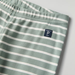 Green Striped Adult Pyjamas from Polarn O. Pyret kidswear. Clothes made using sustainably sourced materials.