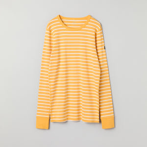 Yellow Striped Adult Pyjamas from Polarn O. Pyret kidswear. Clothes made using sustainably sourced materials.