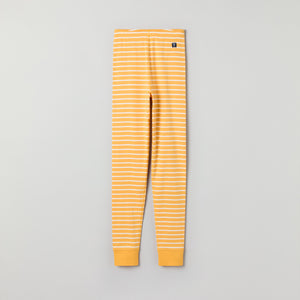 Yellow Striped Adult Pyjamas from Polarn O. Pyret kidswear. Clothes made using sustainably sourced materials.