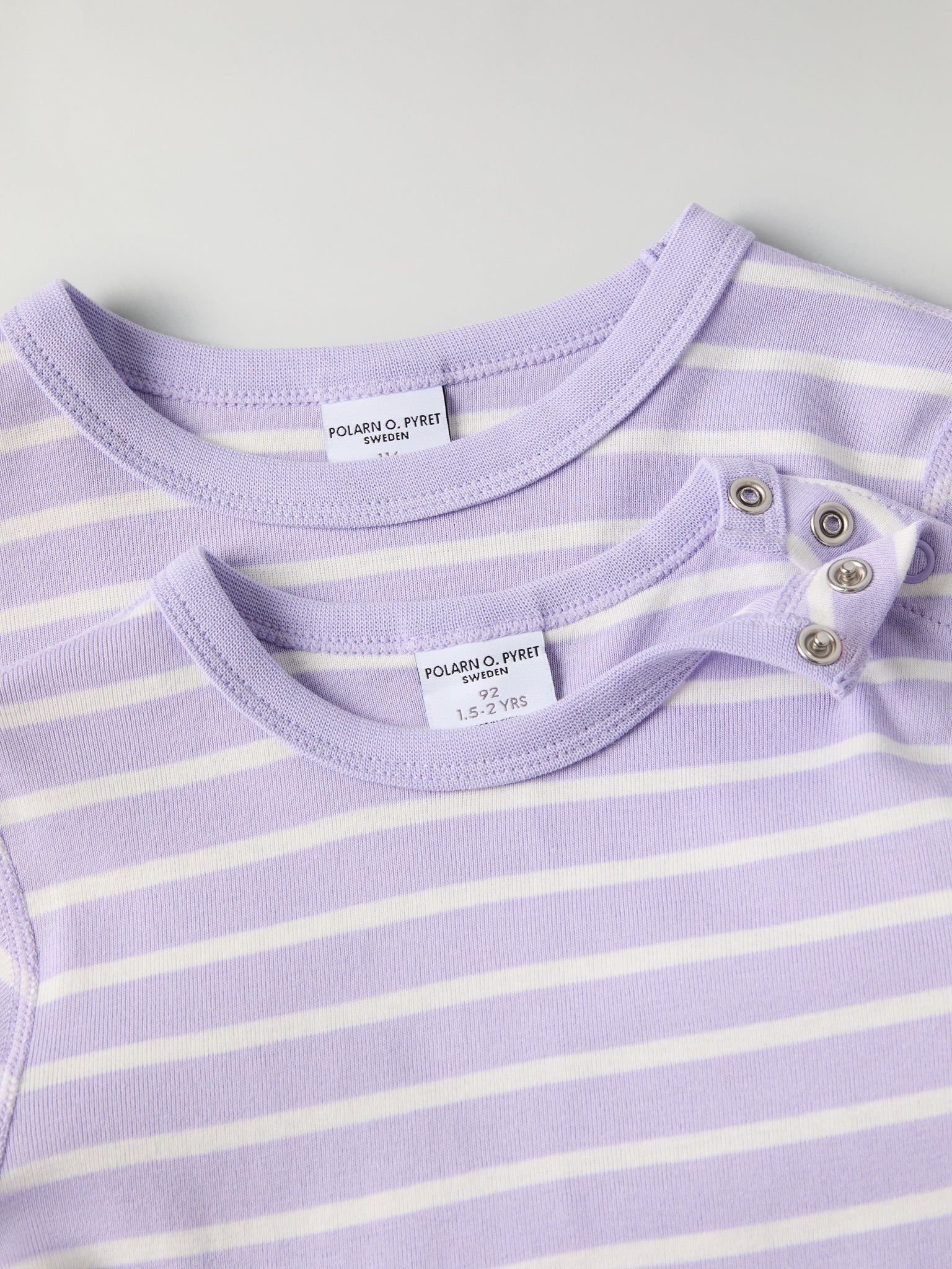 Organic Cotton Striped Purple Kids Top from Polarn O. Pyret kidswear. Clothes made using sustainably sourced materials.