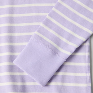 Organic Cotton Striped Purple Kids Top from Polarn O. Pyret kidswear. Clothes made using sustainably sourced materials.