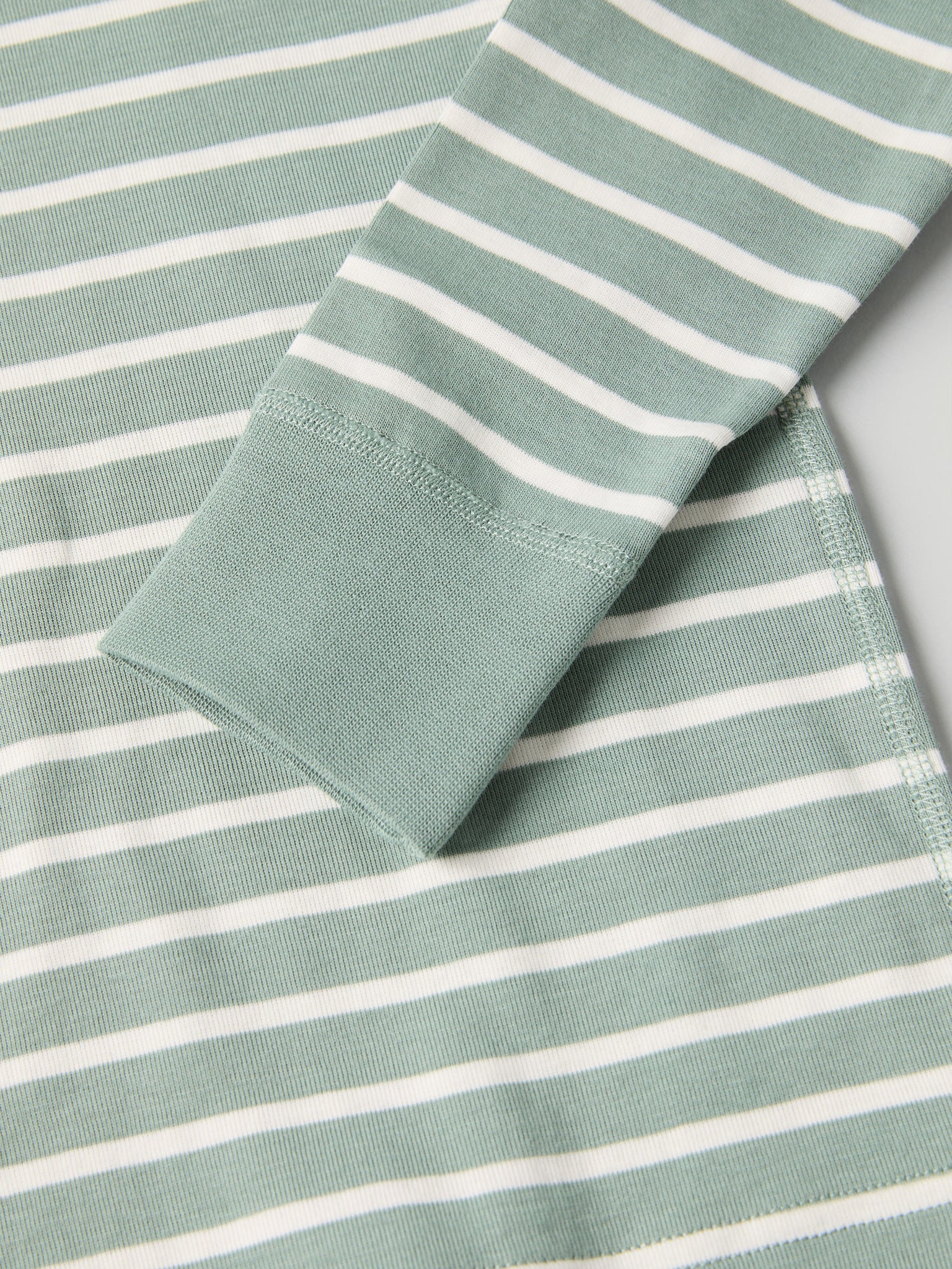 Organic Cotton Striped Green Kids Top from Polarn O. Pyret kidswear. Ethically produced kids clothing.