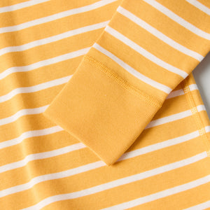 Organic Cotton Striped Yellow Kids Top from Polarn O. Pyret kidswear. Ethically produced kids clothing.