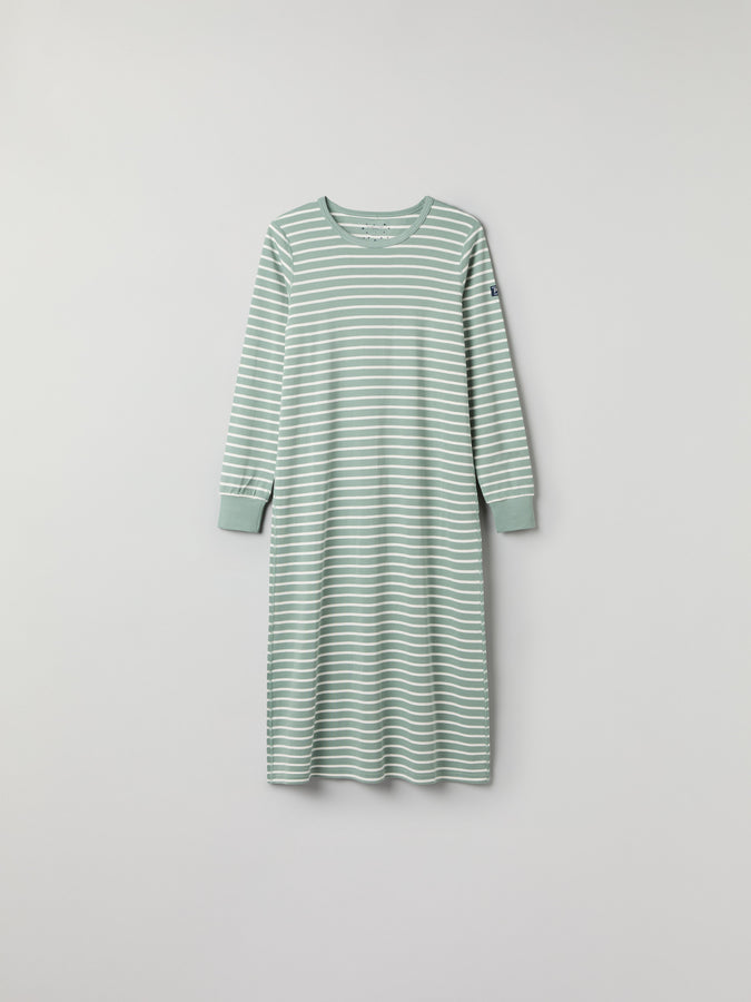 Green Striped Adult Nightdress from Polarn O. Pyret kidswear. Ethically produced kids clothing.