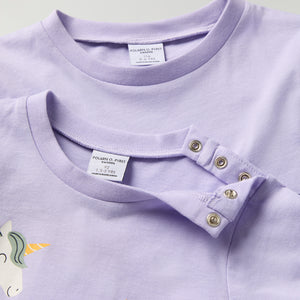 Organic Cotton Kids Unicorn Print T-shirt from Polarn O. Pyret kidswear. Ethically produced kids clothing.