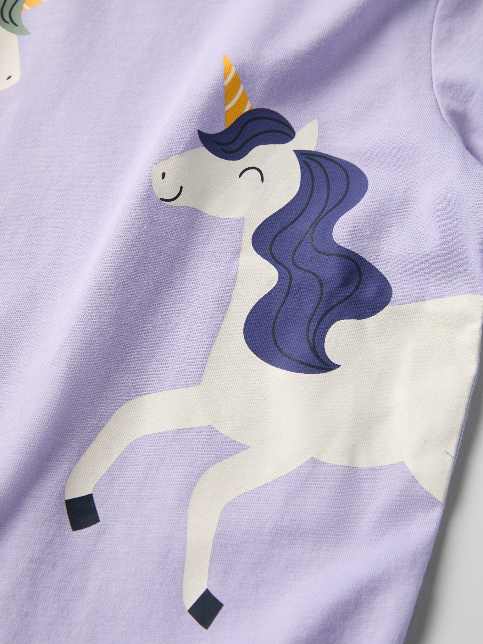 Organic Cotton Kids Unicorn Print T-shirt from Polarn O. Pyret kidswear. Ethically produced kids clothing.