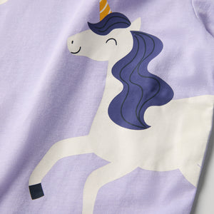 Organic Cotton Kids Unicorn Print T-shirt from Polarn O. Pyret kidswear. Ethically produced kids clothing.