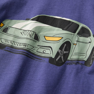 Organic Cotton Kids Car Print T-shirt from Polarn O. Pyret kidswear. Clothes made using sustainably sourced materials.