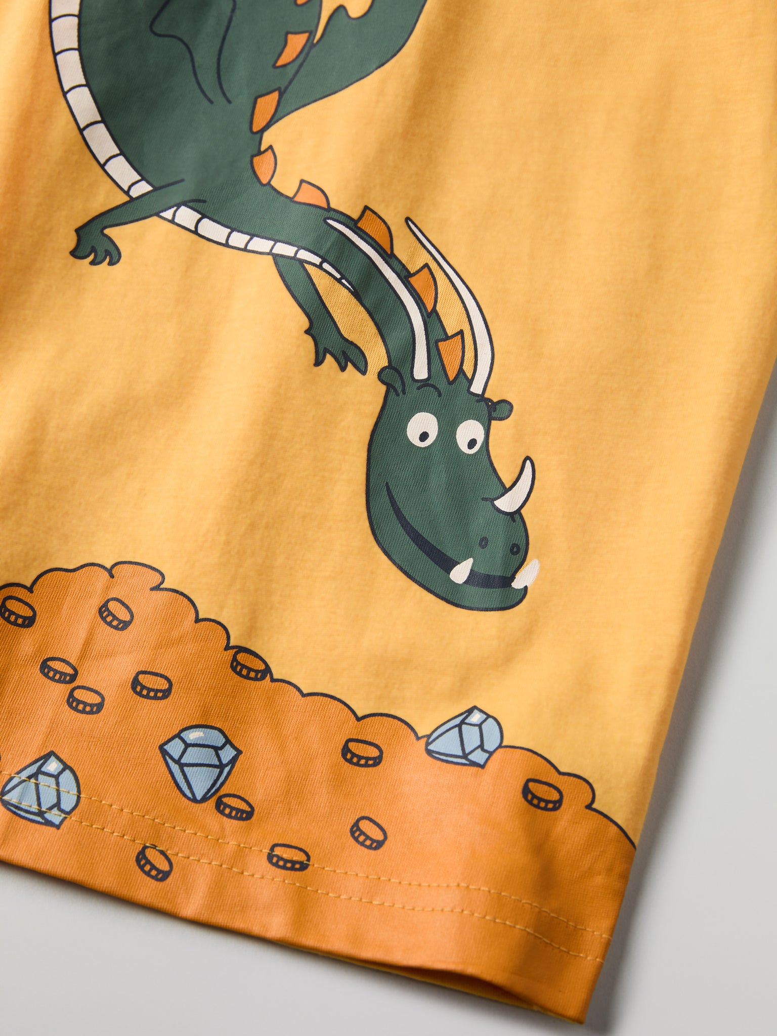 Organic Cotton Kids Dragon Print T-shirt from Polarn O. Pyret kidswear. Nordic kids clothes made from sustainable sources.