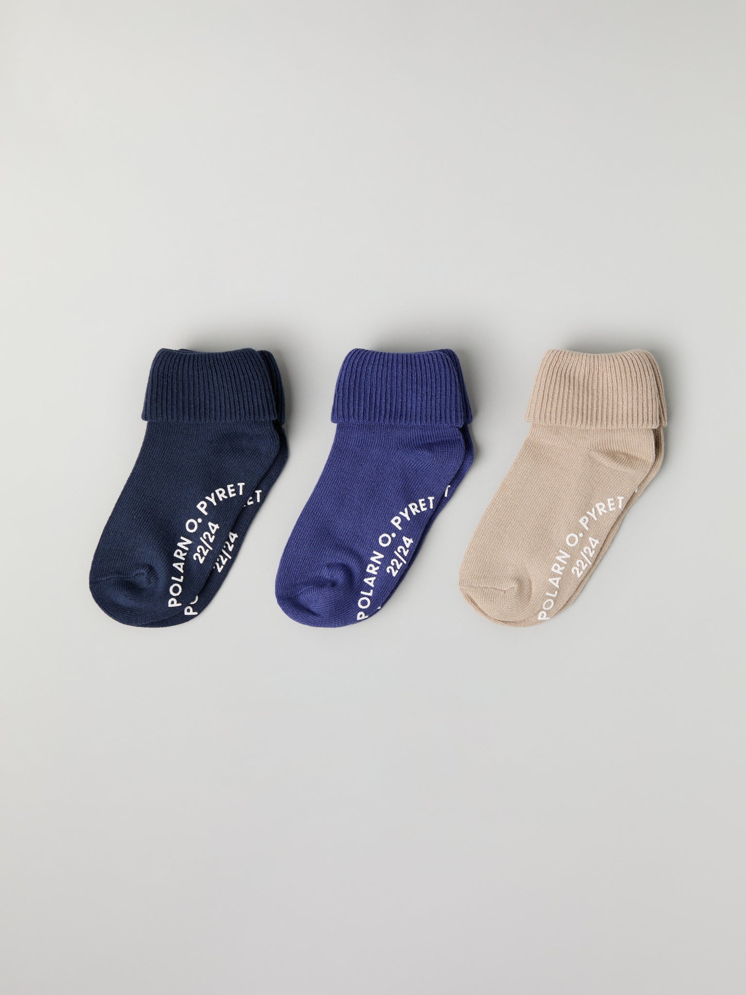 Three Pack Antislip Kids Socks from Polarn O. Pyret kidswear. Ethically produced kids clothing.