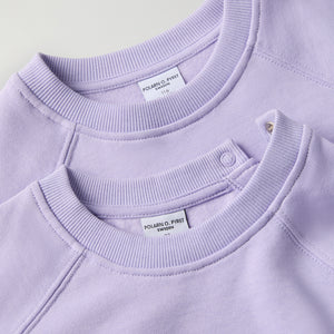 Purple Kids Sweatshirt from Polarn O. Pyret kidswear. Nordic kids clothes made from sustainable sources.