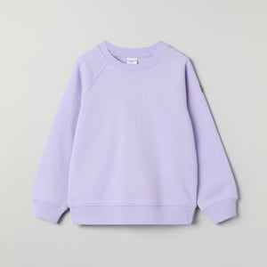 Purple Kids Sweatshirt from Polarn O. Pyret kidswear. Nordic kids clothes made from sustainable sources.