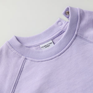 Purple Kids Sweatshirt from Polarn O. Pyret kidswear. Nordic kids clothes made from sustainable sources.