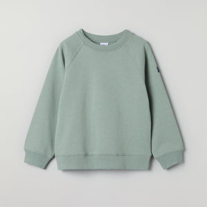 Green Kids Sweatshirt from Polarn O. Pyret kidswear. Clothes made using sustainably sourced materials.