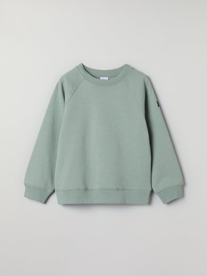 Green Kids Sweatshirt from Polarn O. Pyret kidswear. Clothes made using sustainably sourced materials.