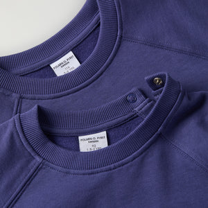 Blue Kids Sweatshirt from Polarn O. Pyret kidswear. Ethically produced kids clothing.