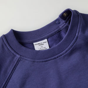 Blue Kids Sweatshirt from Polarn O. Pyret kidswear. Ethically produced kids clothing.