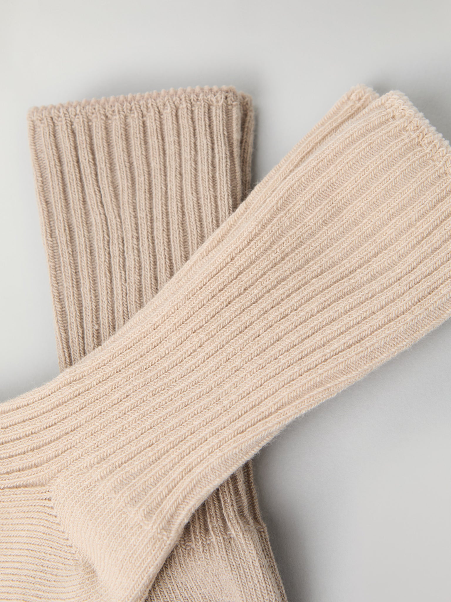 Beige Two Pack Baby Socks from the Polarn O. Pyret baby collection. Ethically produced kids clothing.