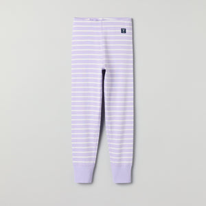 Purple Striped Kids Leggings from Polarn O. Pyret kidswear. Nordic kids clothes made from sustainable sources.