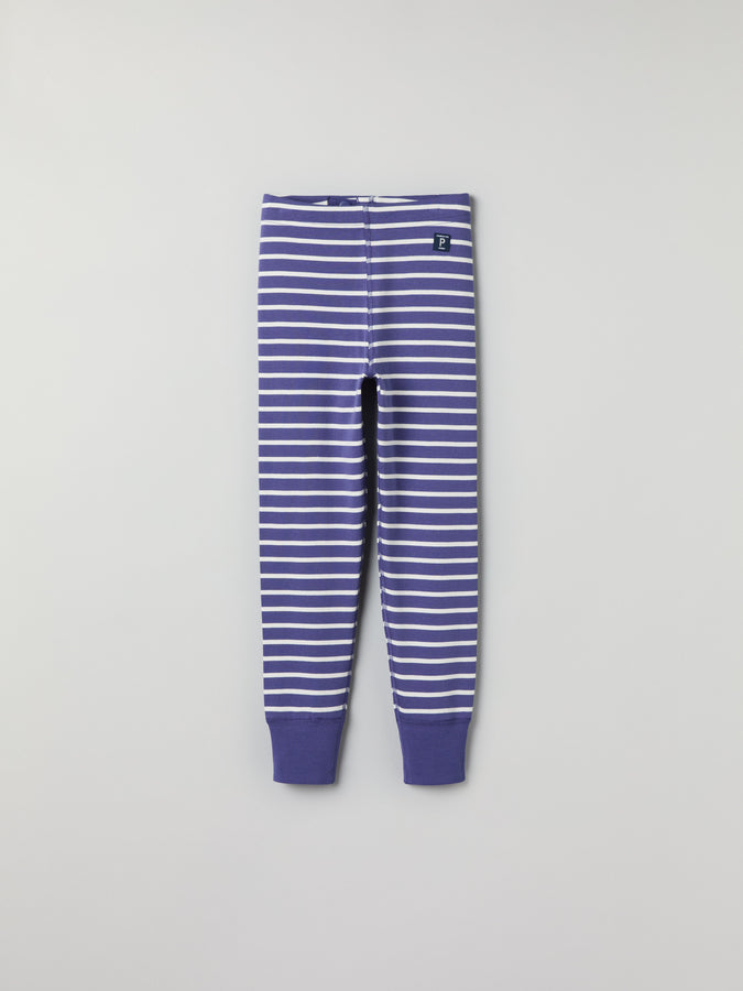 Blue Striped Kids Leggings from Polarn O. Pyret kidswear. Ethically produced kids clothing.