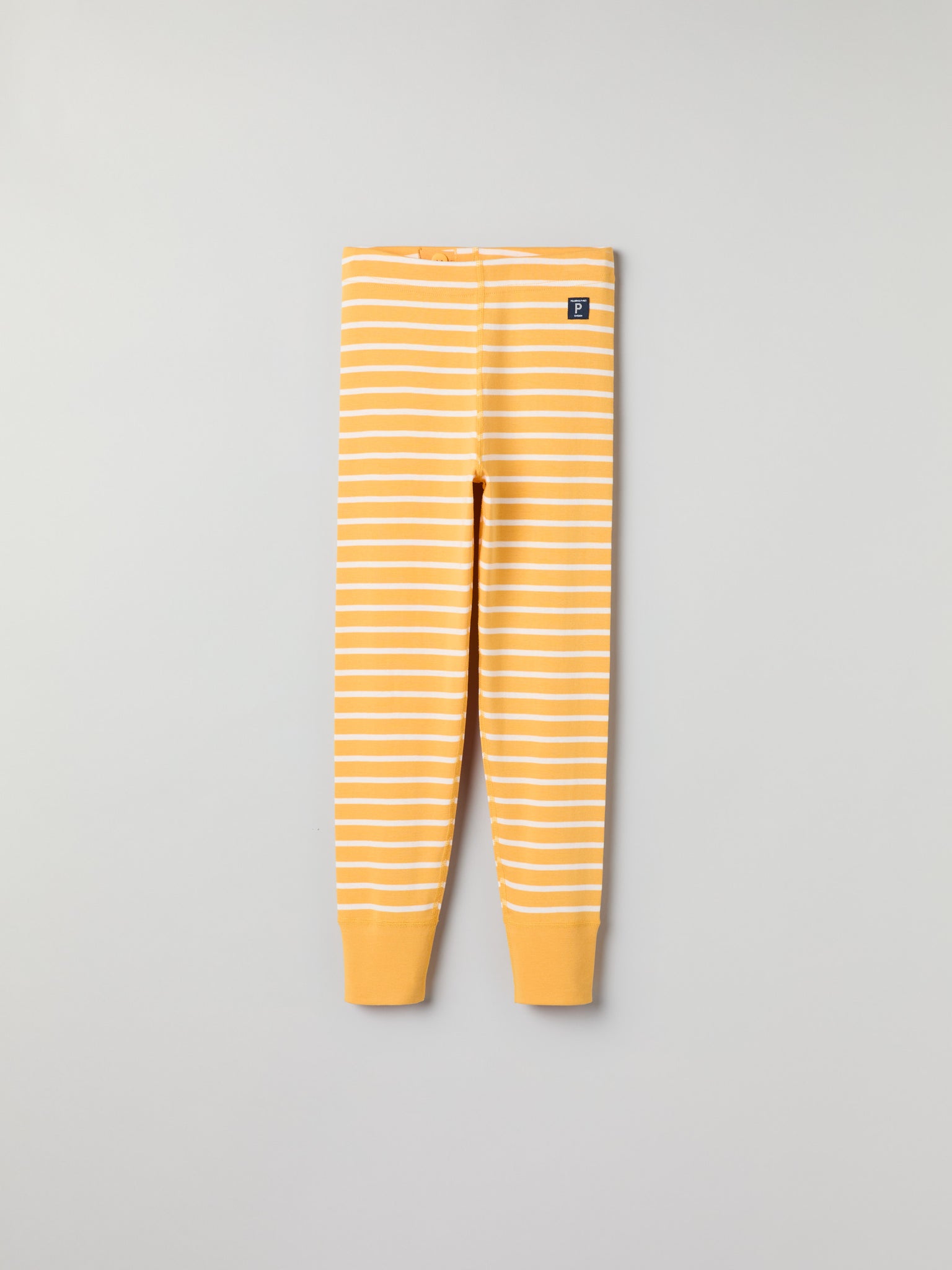 Yellow Striped Kids Leggings from Polarn O. Pyret kidswear. Clothes made using sustainably sourced materials.