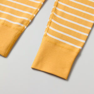 Yellow Striped Kids Leggings from Polarn O. Pyret kidswear. Clothes made using sustainably sourced materials.