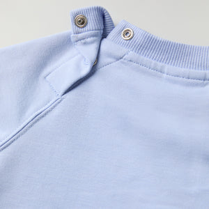 Blue Baby Sweatshirt from the Polarn O. Pyret baby collection. Ethically produced kids clothing.