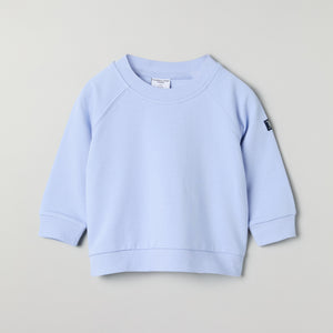 Blue Baby Sweatshirt from the Polarn O. Pyret baby collection. Ethically produced kids clothing.