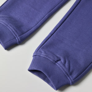 Blue Kids Joggers from Polarn O. Pyret kidswear. Nordic kids clothes made from sustainable sources.