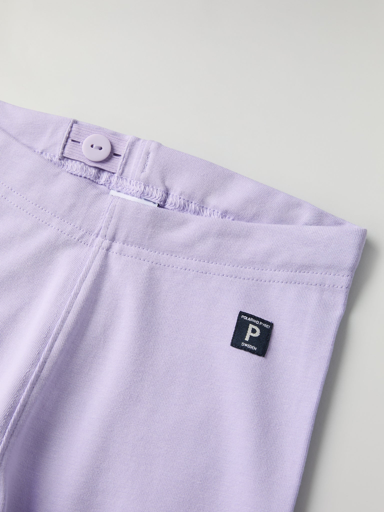 Purple Organic Cotton Kids Leggings from Polarn O. Pyret kidswear. Nordic kids clothes made from sustainable sources.