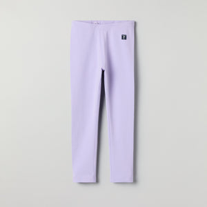 Purple Organic Cotton Kids Leggings from Polarn O. Pyret kidswear. Nordic kids clothes made from sustainable sources.