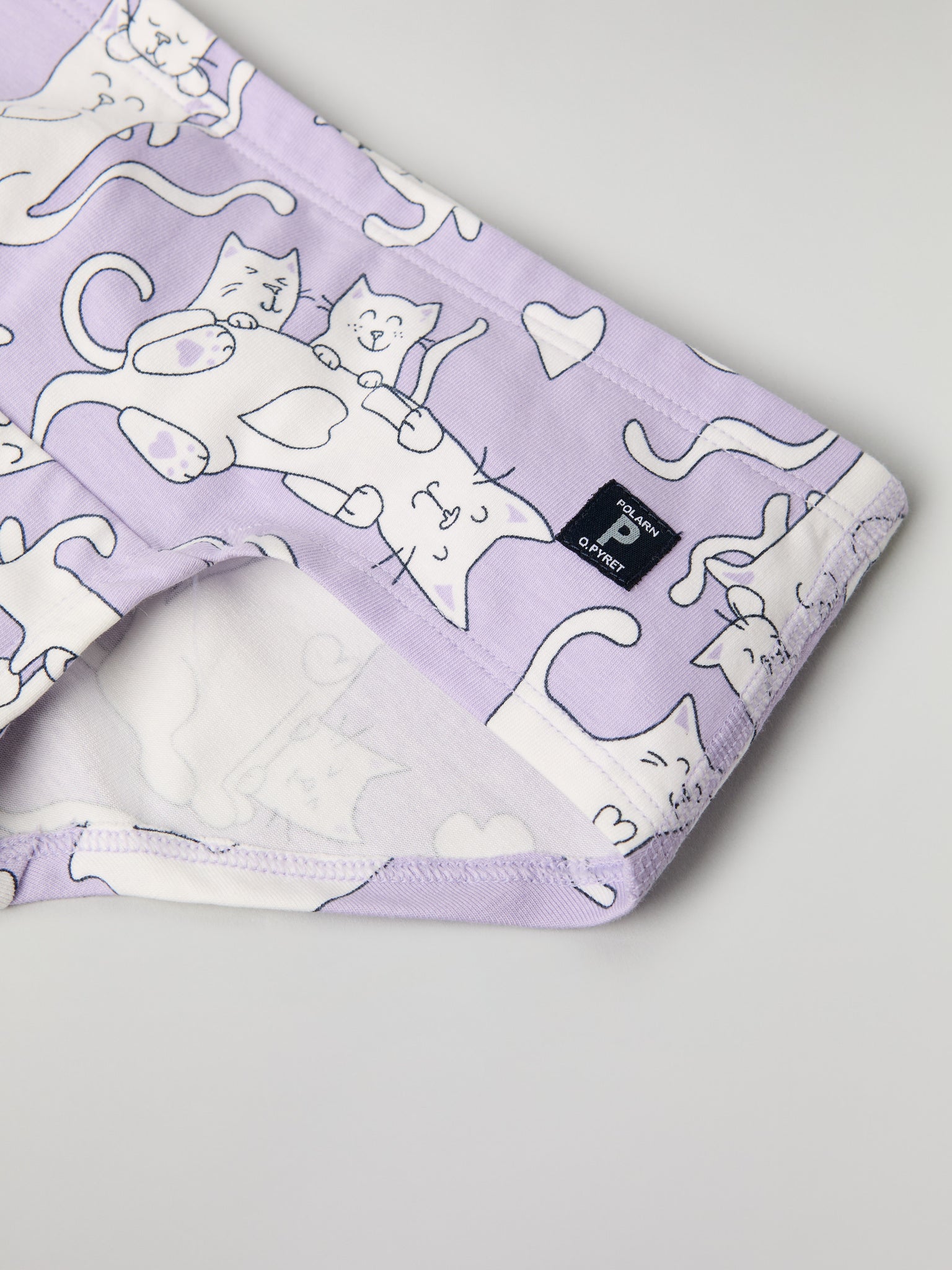 Girls Cat Hipster Briefs from Polarn O. Pyret kidswear. Nordic kids clothes made from sustainable sources.