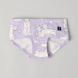 Girls Cat Hipster Briefs from Polarn O. Pyret kidswear. Nordic kids clothes made from sustainable sources.