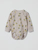 Bee Print Babygrow from the Polarn O. Pyret baby collection. Nordic kids clothes made from sustainable sources.