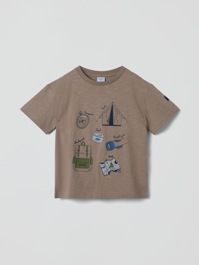 Adventure Print Kids T-Shirt from Polarn O. Pyret kidswear. Clothes made using sustainably sourced materials.