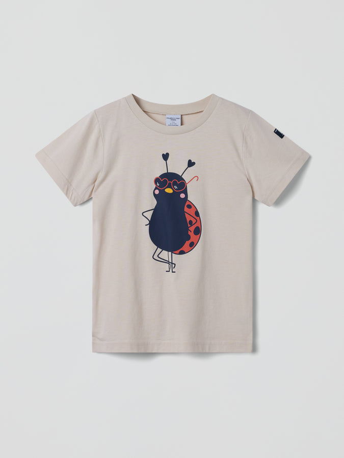 Ladybird Print Kids T-Shirt from the Polarn O. Pyret Kids collection. Nordic kids clothes made from sustainable sources.